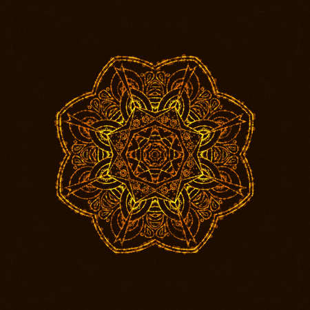 Abstract mandala with light. Meditation background in east Indian style. Yoga design element.のイラスト素材