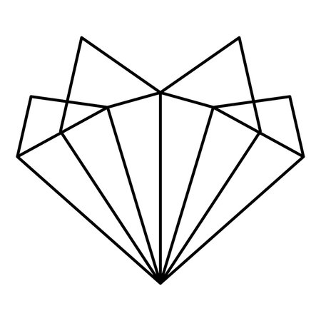 Geometric heart shape vector illustration. Simple linear icon, valentines day or wedding decor elementのイラスト素材