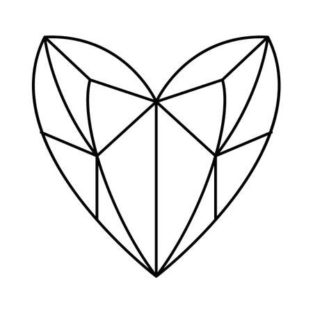 Geometric heart shape vector illustration. Love symbol. Simple linear icon, valentines day or wedding decor elementのイラスト素材