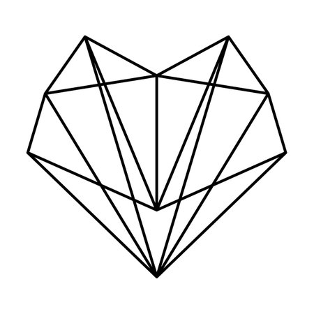 Geometric heart shape vector illustration. Love symbol. Simple linear icon, valentines day or wedding decor elementのイラスト素材