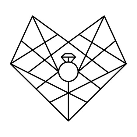 Geometric heart shape vector illustration. Love symbol. Simple linear icon, valentines day or wedding decor elementのイラスト素材