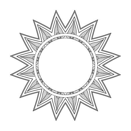 Mandala round ornament pattern. Ornamental frame, abstract background. Vintage decorative element. Vector illustration.のイラスト素材