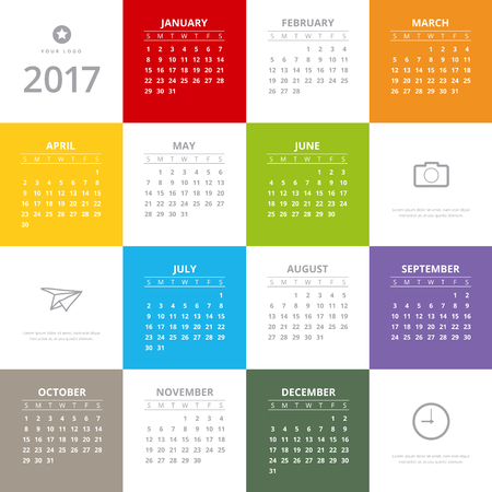 Calendar 2017のイラスト素材