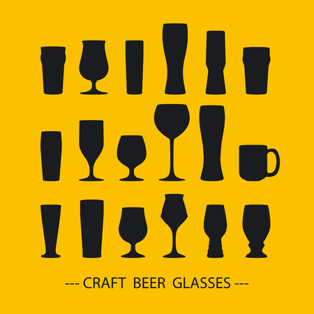 Craft beer glass icons setのイラスト素材