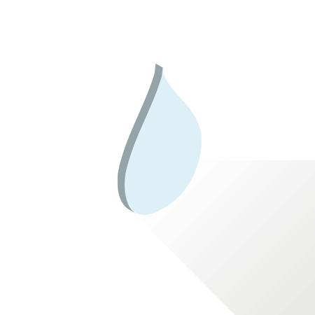 Blue water drop icon with grey shadow on white, vector illustrationのイラスト素材