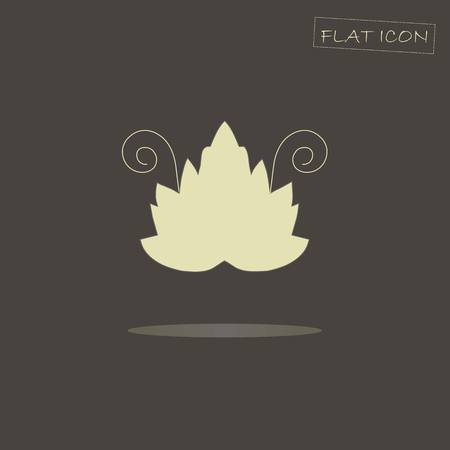 Light grape leaf on black, flat icon vector illustrationのイラスト素材
