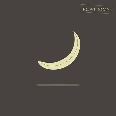 Light banana on black, flat icon vector illustrationのイラスト素材
