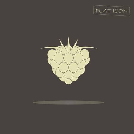 Light raspberry on black, flat icon vector illustrationのイラスト素材