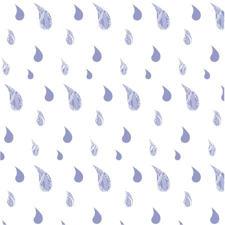 Rain drops ornamental pattern, light violet on white stock vector illustrationのイラスト素材