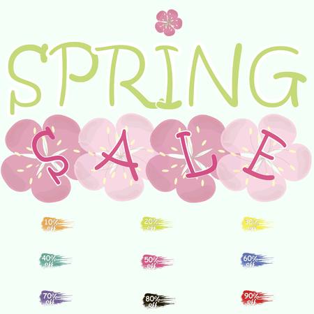 Typography banner Spring sale stock vector illustrationのイラスト素材