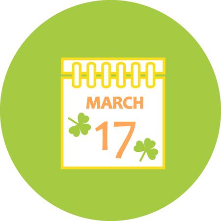 Set of St Patrick's day flat icons, calendar 17 march vector illustrationのイラスト素材
