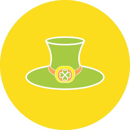 Set of St Patrick's day flat icons, leprechaun hat stock vector illustrationのイラスト素材