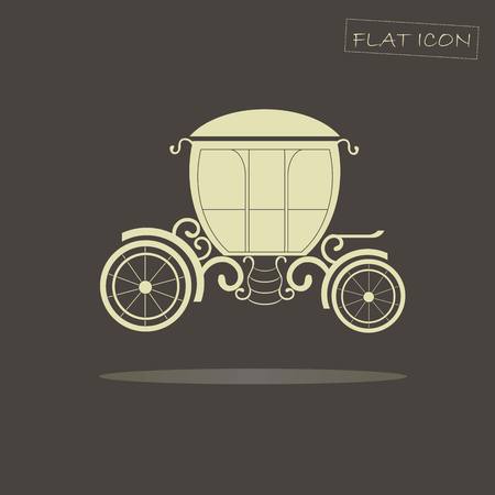 Light carriage on black, flat icon vector illustrationのイラスト素材