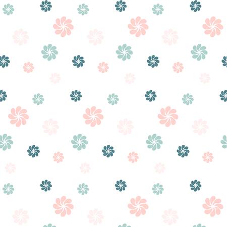 Blue and pink flowers on white, stock vector illustrationのイラスト素材
