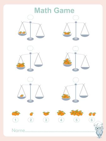 Counting educational games kids, kids activity sheet, math game.のイラスト素材