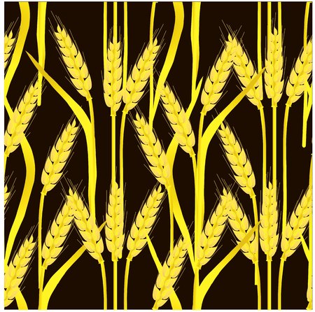 Painting yellow wheat flakes seamless patternのイラスト素材