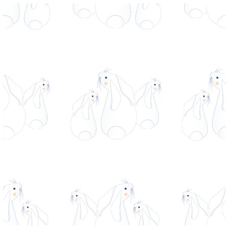 Seamless white hares pattern  stock vector illustrationのイラスト素材