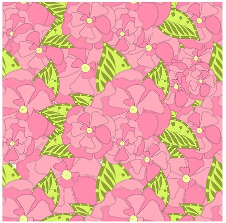 A Seamless pink flower of sakura, green leafs stock vector illustration design element for web, for printのイラスト素材