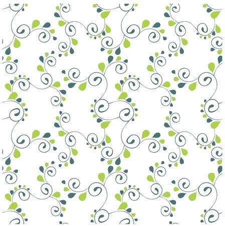 Seamless blue and green floral pattern on white stock vector illustration for web, for printのイラスト素材