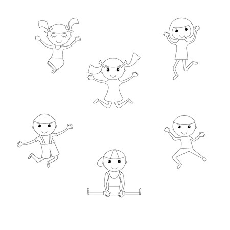 Monochrome sketch of the girlのイラスト素材