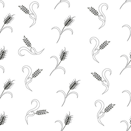 Wheat, rye seamless pattern, for web design, for web design, for web design, for print,のイラスト素材