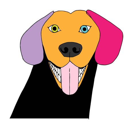 Dog. Pop art colorful pet hand drawn art design stock vector illustration for web, for print, for fabric printのイラスト素材