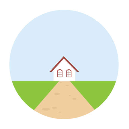 Home round cute icon. Flat design element stock vector illustration for web, for printのイラスト素材