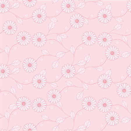 Outline pink leaves on pink seamless background. Botanical endless pattern for fabric print, for wallpaper, for web, for print art design stock vector illustration for web, for printのイラスト素材