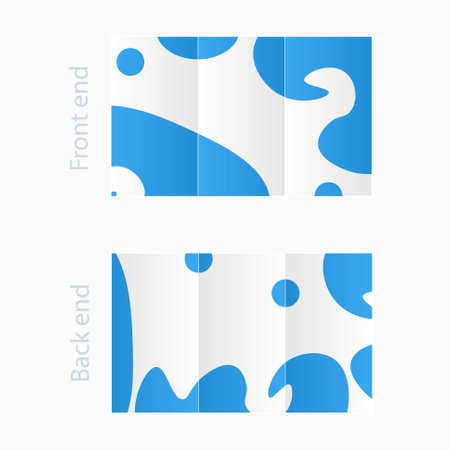 Tri-fold brochure design. Blue template for web, for print typography design element stock vector illustrationのイラスト素材