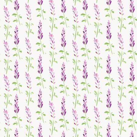 Lavender seamless colorful pattern on light violet art design elements stock vector illustration for web, for printのイラスト素材
