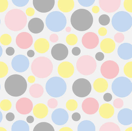Blue pink blue gray circle on light gray seamless pattern art design stock vector illustration for web, for printのイラスト素材