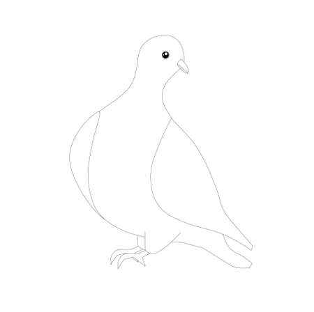 Dove sketch design element stock vector illustration for coloring book, anti stress page stock vector illustration for web, for printのイラスト素材