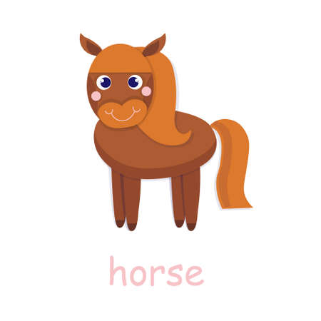 Red horse icon 3D farm animal art design element for web, for print, for fabric print, for product design, for packing designのイラスト素材