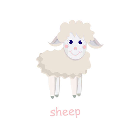 Gray sheep icon 3D farm animal art design element for web, for print, for fabric print, for product design, for packing designのイラスト素材