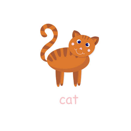 Cat icon 3D pet art design element for web, for print, for fabric print, for product design, for packing designのイラスト素材