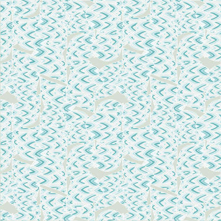 Blue abstract wave seamless pattern art design stock vector illustration for web, for print, for fabric printのイラスト素材