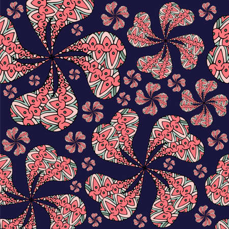 Turkish cucumber seamless pattern. Art design element red black stock vector illustration for web, for print, for fabric print, for wallpaperのイラスト素材