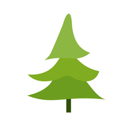 Fir tree. Cartoon green tree 3d art design element object isolated for web, for printのイラスト素材