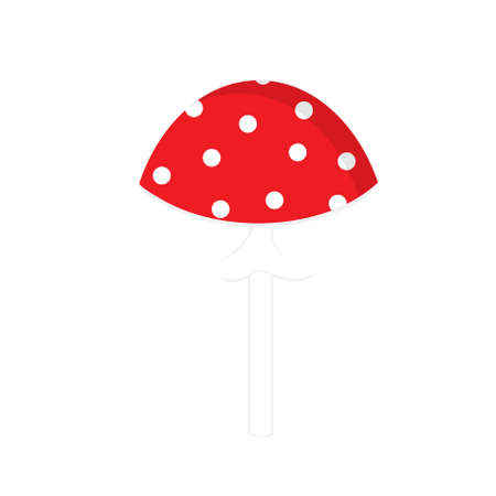 Fly agaric red mushroom clipart object isolated design element stock vector illustration for web, for printのイラスト素材