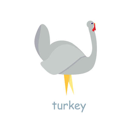 Turkey gray farm bird art design elements stock vector illustration for web, for printのイラスト素材