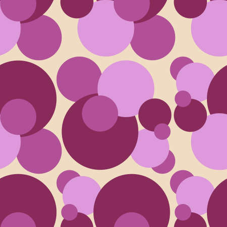 Seamless abstract pattern violet circle on beige design element stock vector illustration for web, for print, for fabric printのイラスト素材