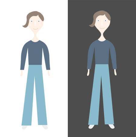 Man flat design stock vector illustration on white, on black for web, for printのイラスト素材