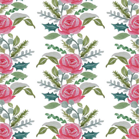 Rose pink green leaves on white art design element art design elements stock vector illustration for web, for print, for wallの写真素材