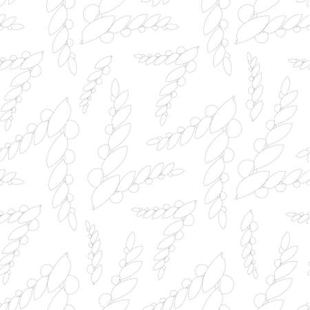 Monochrome nature branch seamless pattern stock vector illustration for web, for printのイラスト素材