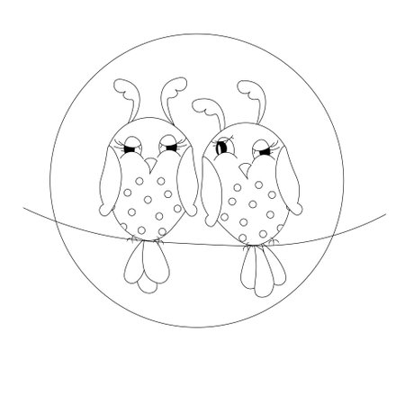 Two cartoons funny cute owls on sleep colorful page stock vector illustration for web, for printのイラスト素材