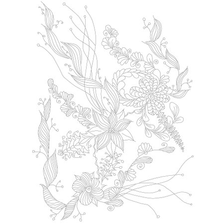 Flower decorative doodle monochrome pattern stock vector illustration for web, for printのイラスト素材