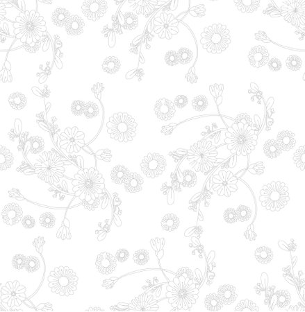 Flower decorative doodle monochrome seamless pattern stock vector illustration for web, for printのイラスト素材