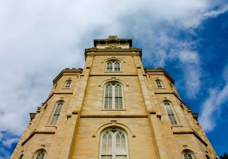 Utah Manti Temple of The Church of Jesus Christ of Latter-day Saints, built in the 1800's under Brigham Youngの写真素材
