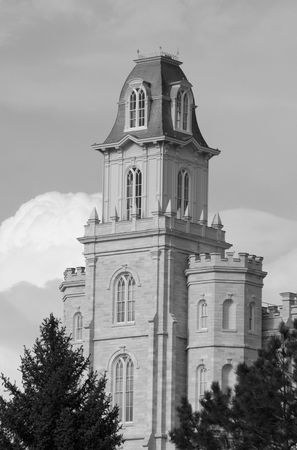 Manti Temple of The Church of Jesus Christ of Latter-day Saints, dedicated in 1888 by Lorenzo Snowの写真素材