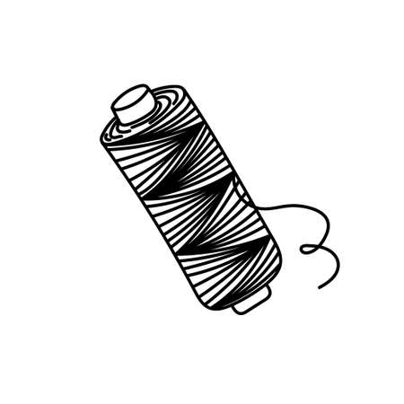 Sewing thread, a hand-drawn sketch style doodle. cross winding thread. Needlework. Sewing. thread. Vector simple illustrationのイラスト素材